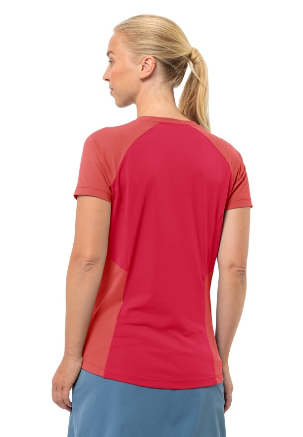 Red Women Jack Wolfskin Narrows T Shirts | 44560985