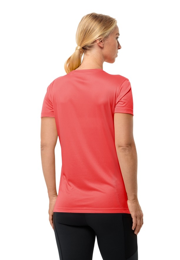 Red Women Jack Wolfskin Peak Graphic T Shirts | 62454086