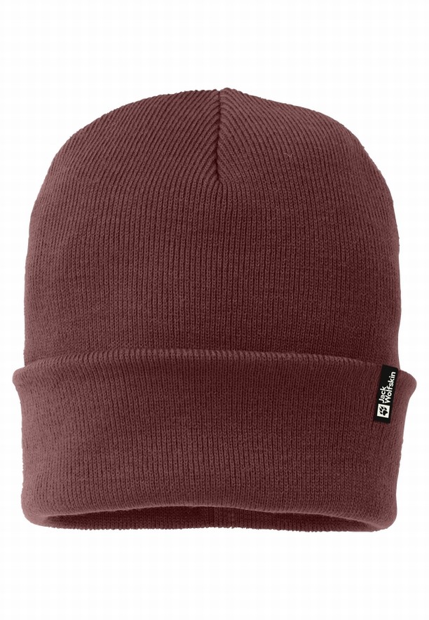 Red Women Jack Wolfskin Rib Beanie | 25999140