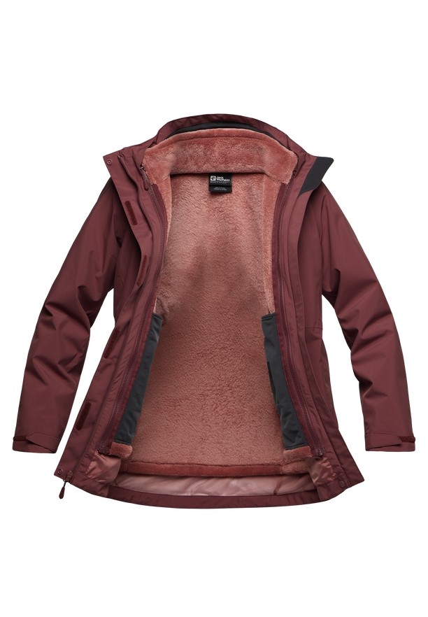 Red Women Jack Wolfskin Rotwand 3in1 Jackets | 17305308