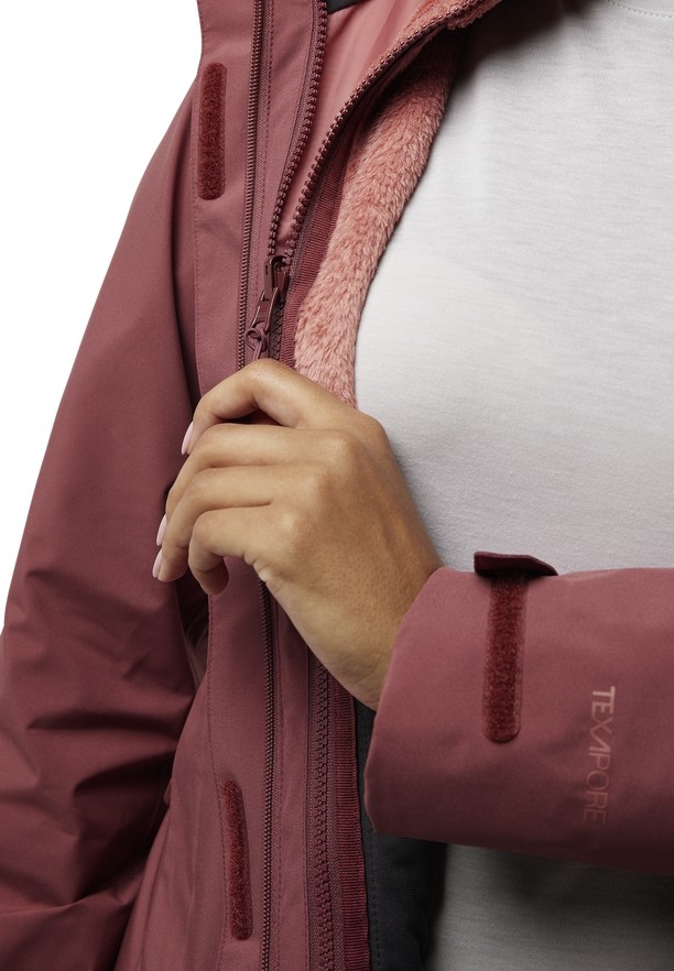 Red Women Jack Wolfskin Rotwand 3in1 Jackets | 17305308