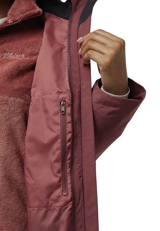 Red Women Jack Wolfskin Rotwand 3in1 Jackets | 17305308