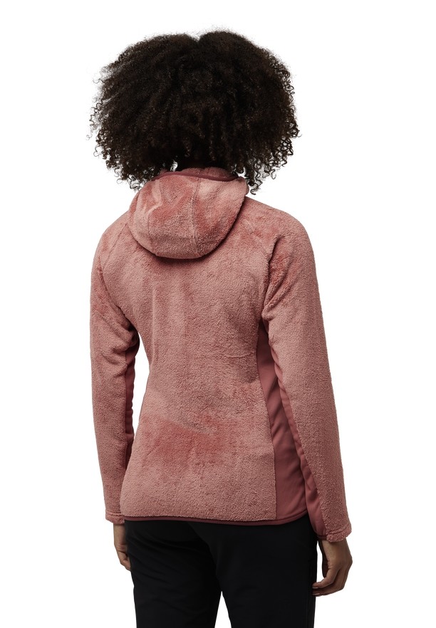 Red Women Jack Wolfskin Rotwand Hooded Fz Fleece Jackets | 17585490
