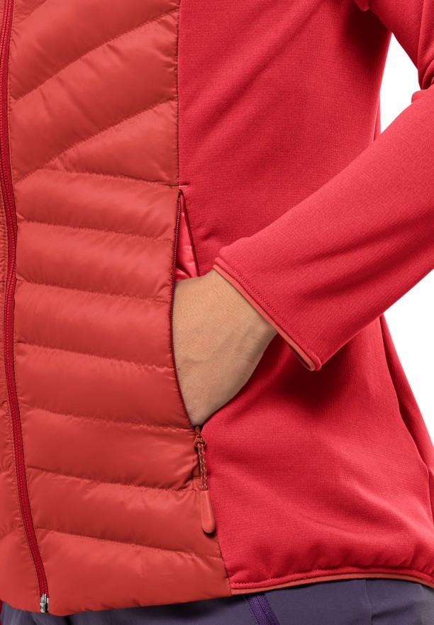 Red Women Jack Wolfskin Routeburn Pro Hybrid Jackets | 84891034