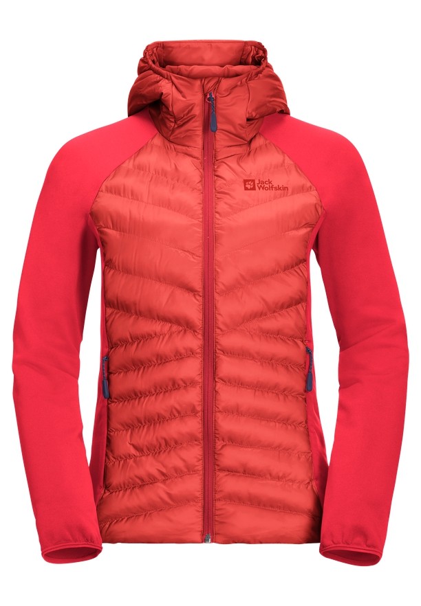 Red Women Jack Wolfskin Routeburn Pro Hybrid Jackets | 84891034