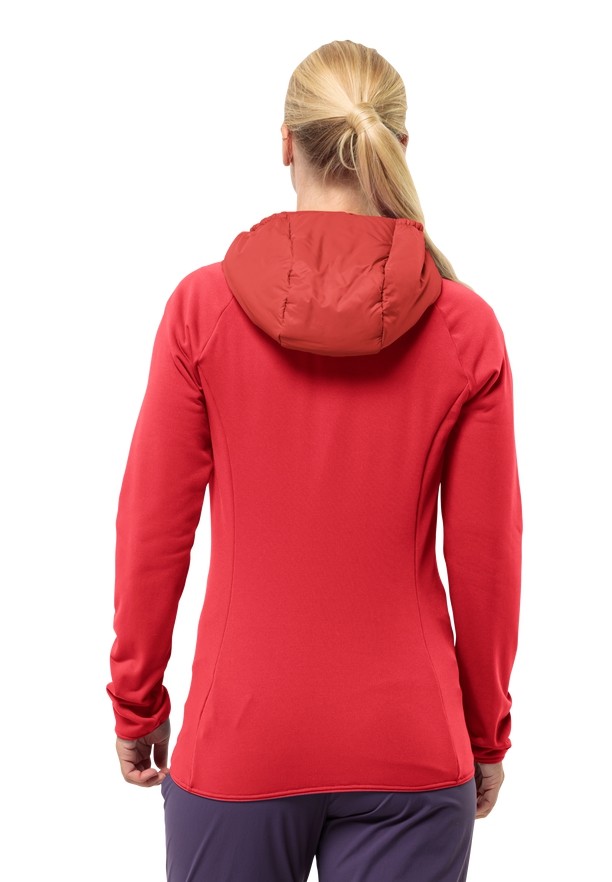 Red Women Jack Wolfskin Routeburn Pro Hybrid Jackets | 84891034