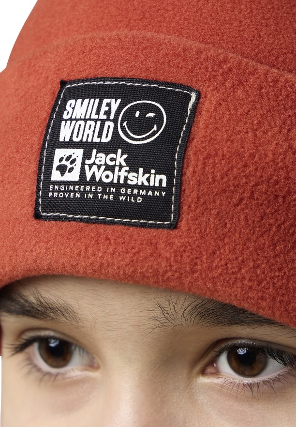 Red Women Jack Wolfskin Smileyworld Teen Beanie | 50695391