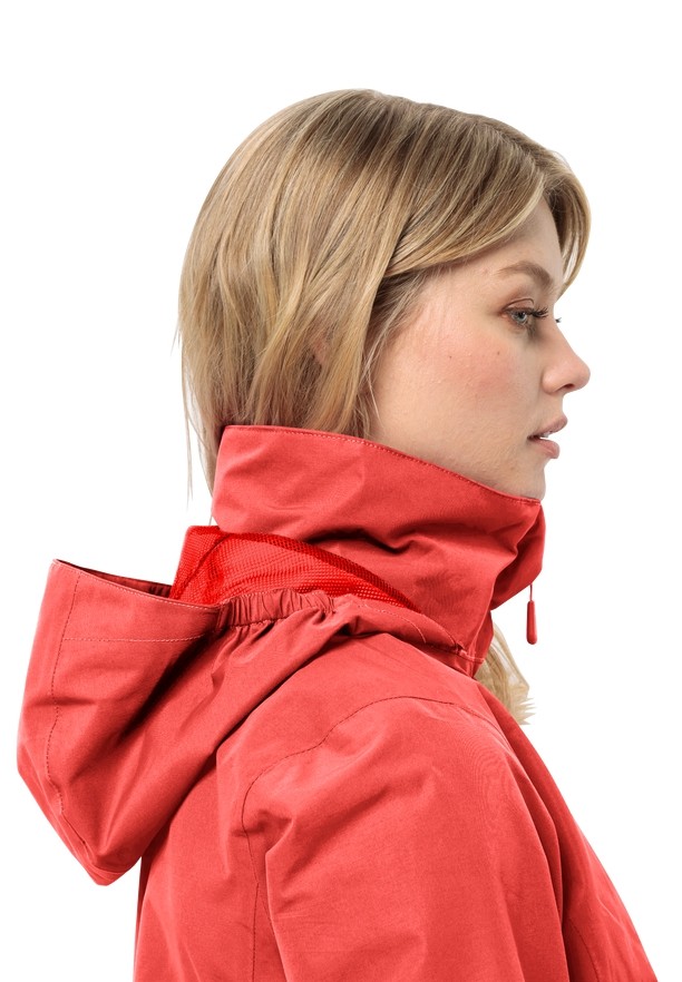 Red Women Jack Wolfskin Stormy Point 2l Rain Jackets | 65677226