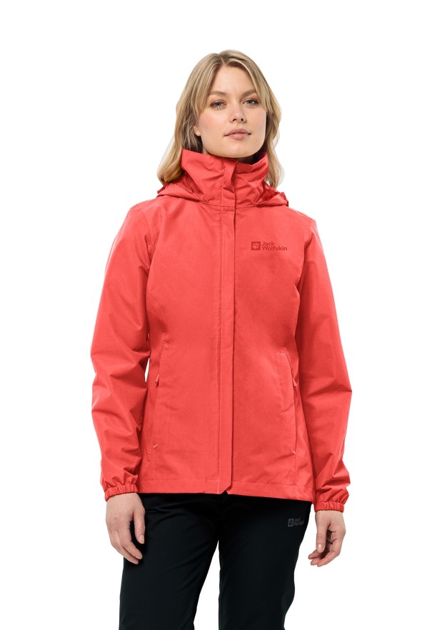 Red Women Jack Wolfskin Stormy Point 2l Rain Jackets | 65677226