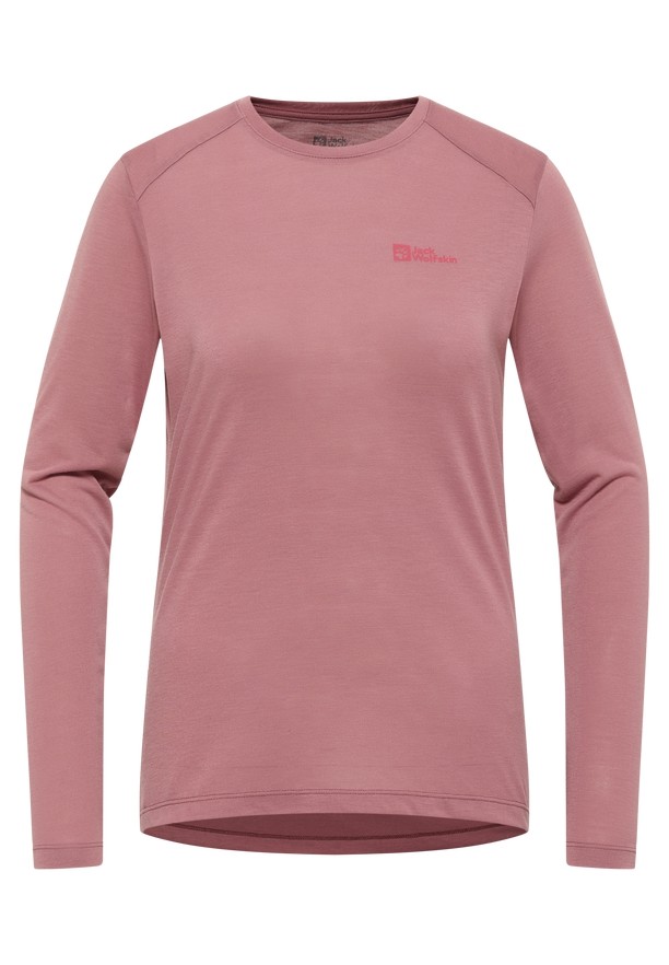 Red Women Jack Wolfskin Vonnan Ls T Shirts | 20623746