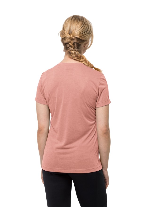 Rose Women Jack Wolfskin Crosstrail T Shirts | 86682604