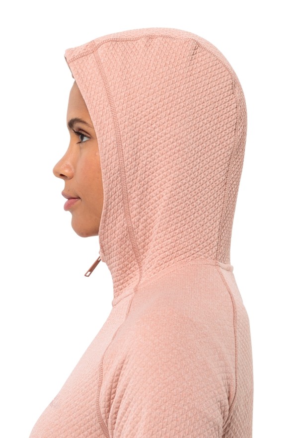 Rose Women Jack Wolfskin Fernweh Hooded Fleece Jackets | 21161448