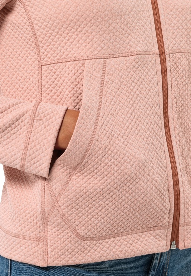 Rose Women Jack Wolfskin Fernweh Hooded Fleece Jackets | 21161448