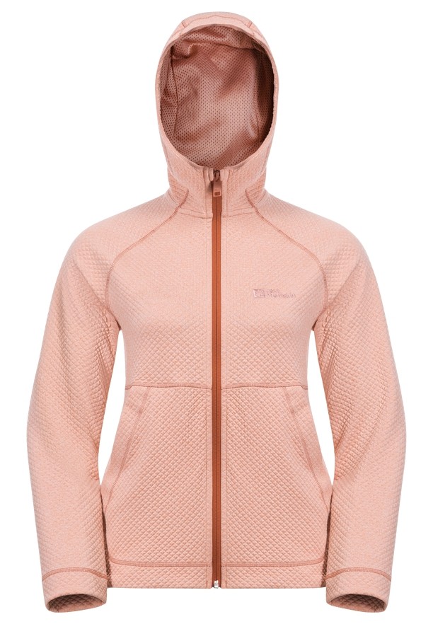 Rose Women Jack Wolfskin Fernweh Hooded Fleece Jackets | 21161448