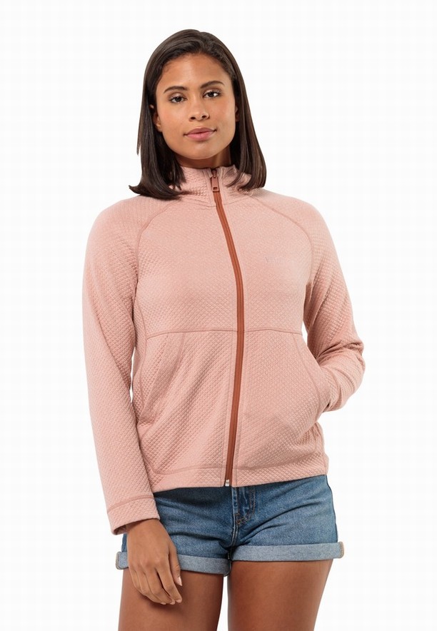 Rose Women Jack Wolfskin Fernweh Hooded Fleece Jackets | 21161448