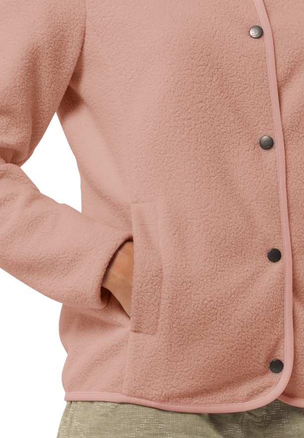Rose Women Jack Wolfskin Light Curl Fleece Jackets | 56667552