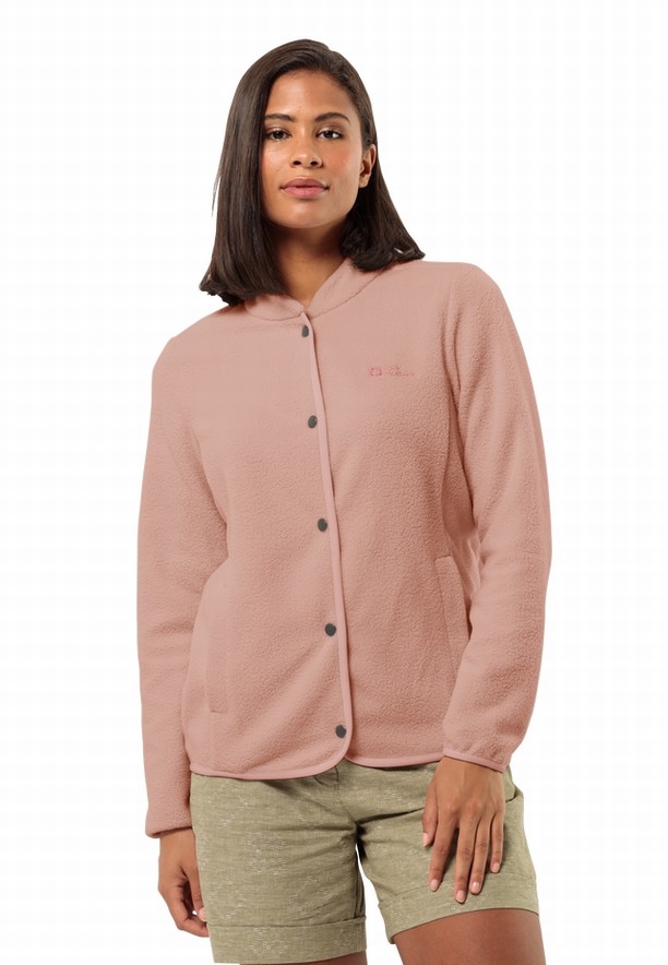 Rose Women Jack Wolfskin Light Curl Fleece Jackets | 56667552