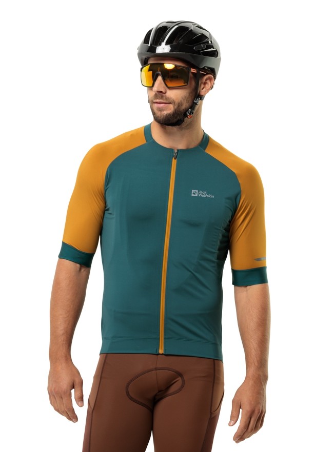 Turquoise Men Jack Wolfskin Gravex Fz S/s T Shirts | 92771475