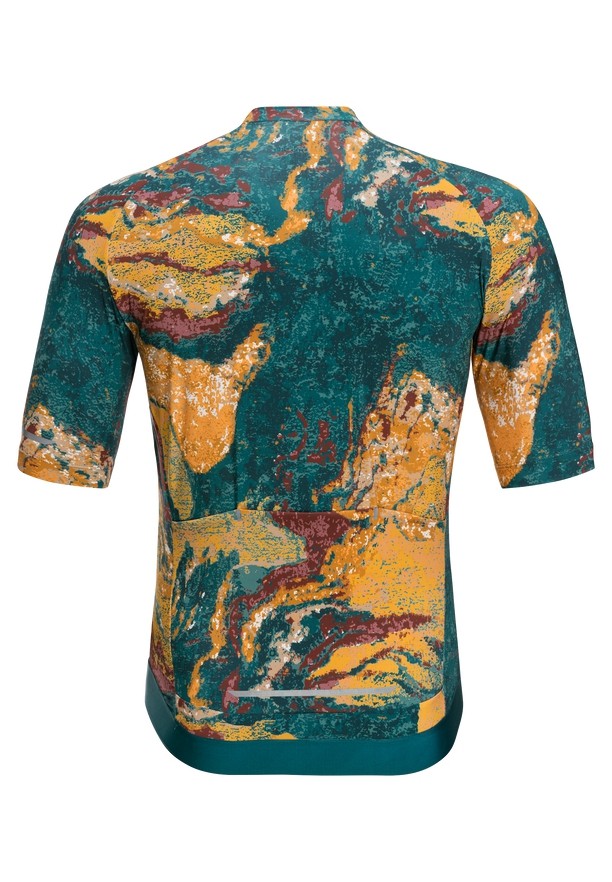 Turquoise Men Jack Wolfskin Gravex Printed Fz S/s T Shirts | 63063104
