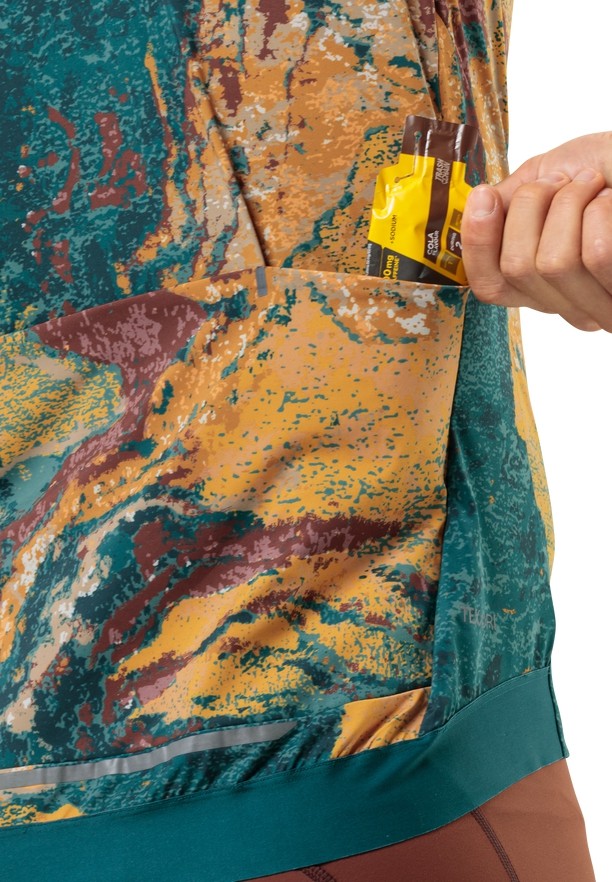 Turquoise Men Jack Wolfskin Gravex Printed Fz S/s T Shirts | 63063104