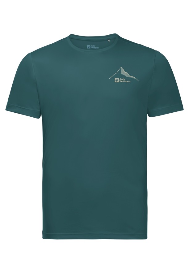 Turquoise Men Jack Wolfskin Peak Graphic T Shirts | 93249798