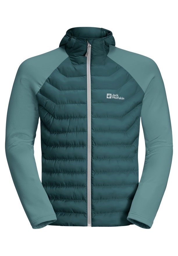 Turquoise Men Jack Wolfskin Routeburn Pro Hybrid Jackets | 76068486