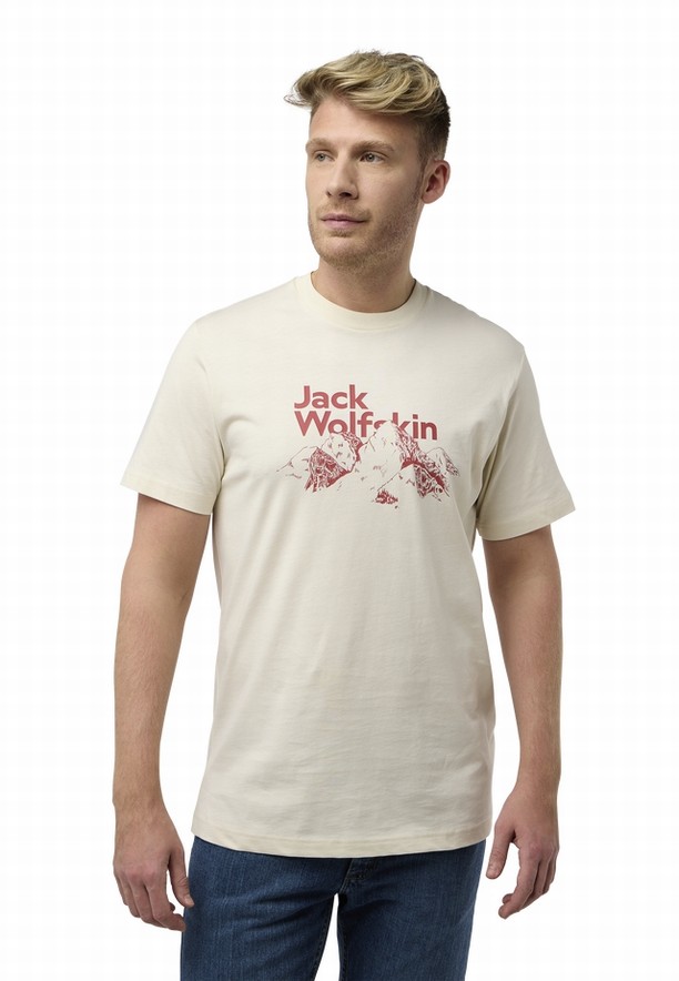 White Men Jack Wolfskin Bergblick T Shirts | 40124402