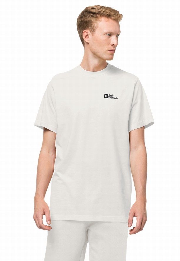 White Men Jack Wolfskin Essential T Shirts | 97887048