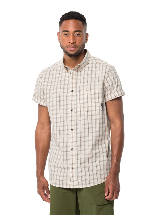 White Men Jack Wolfskin Hot Springs Shirts | 99935531
