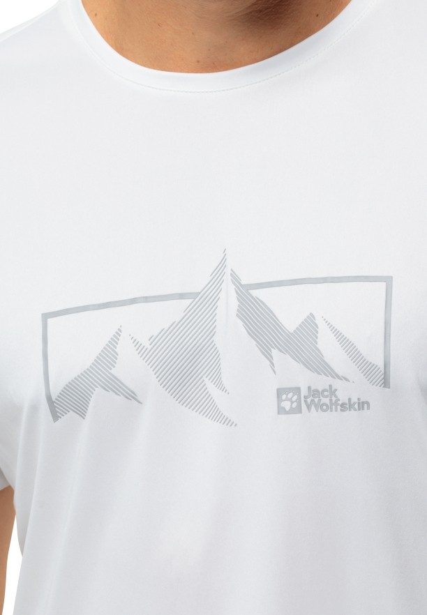 White Men Jack Wolfskin Peak Graphic T Shirts | 17577567