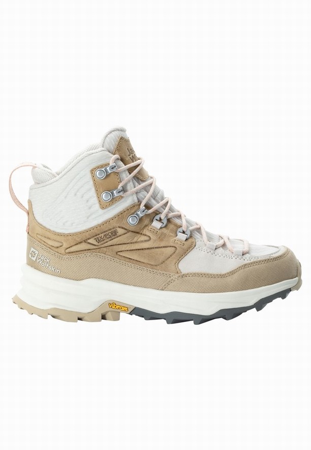 White Women Jack Wolfskin Cyrox Texapore Mid Hiking Shoes | 46174154