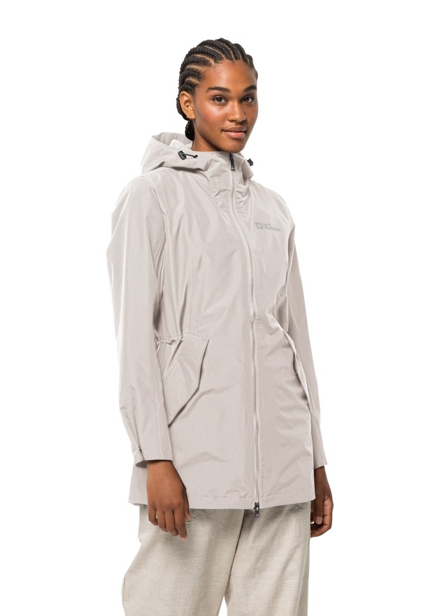 White Women Jack Wolfskin Dakar Rain Coats | 80683049