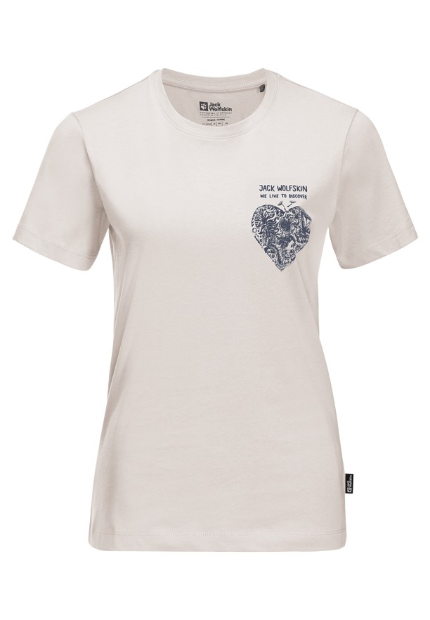White Women Jack Wolfskin Discover Heart T Shirts | 80128165