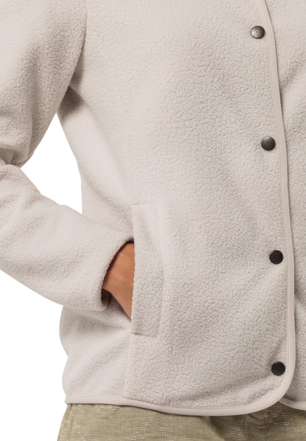 White Women Jack Wolfskin Light Curl Fleece Jackets | 97041650