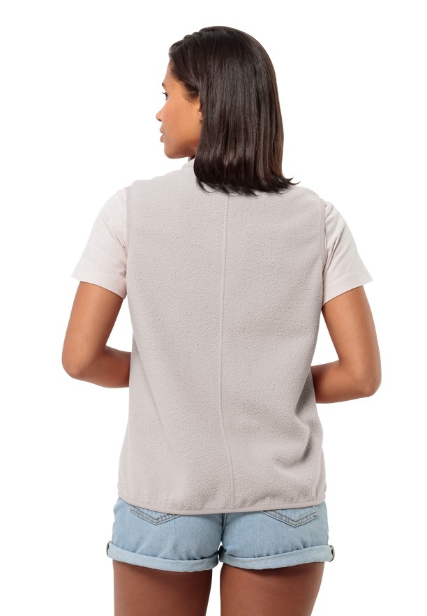 White Women Jack Wolfskin Light Curl Vest | 78423741