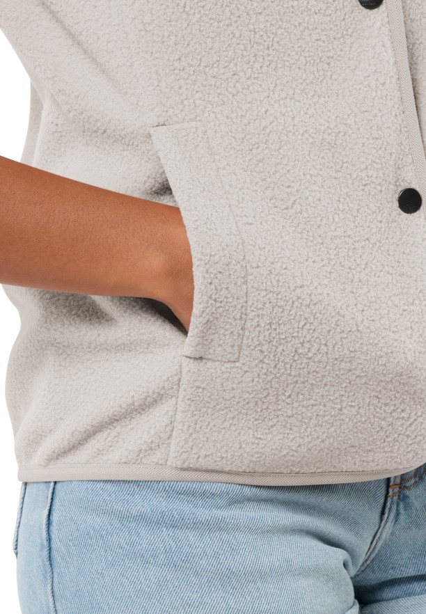 White Women Jack Wolfskin Light Curl Vest | 78423741