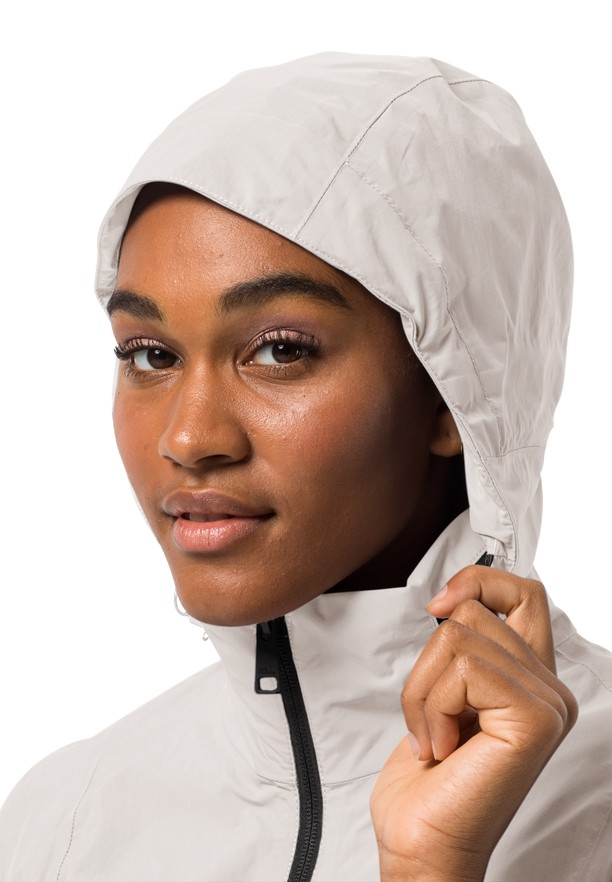 White Women Jack Wolfskin Norden Port Raincoat | 45239877