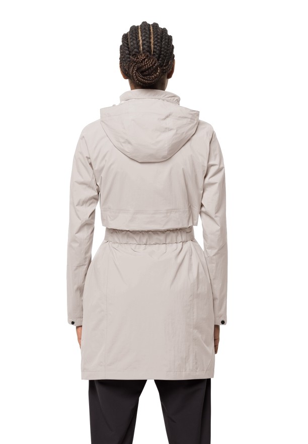 White Women Jack Wolfskin Norden Port Raincoat | 45239877