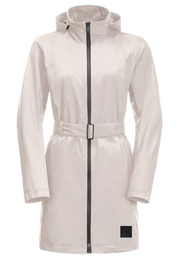 White Women Jack Wolfskin Norden Port Raincoat | 45239877