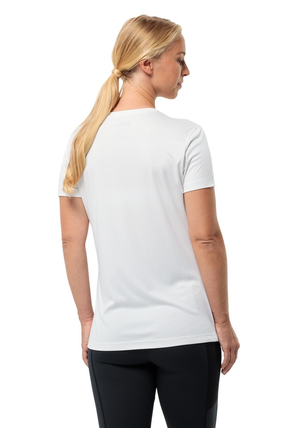 White Women Jack Wolfskin Peak Graphic T Shirts | 66659742
