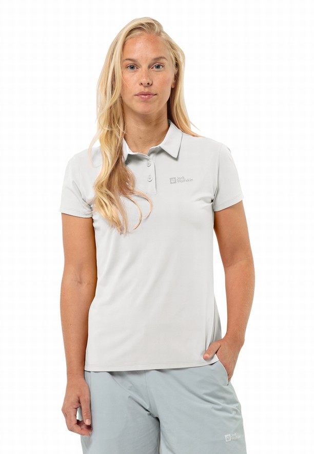 White Women Jack Wolfskin Prelight Trail Polo Shirts | 95640034