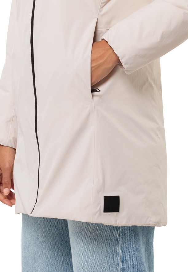 White Women Jack Wolfskin Textor Coats | 77825155