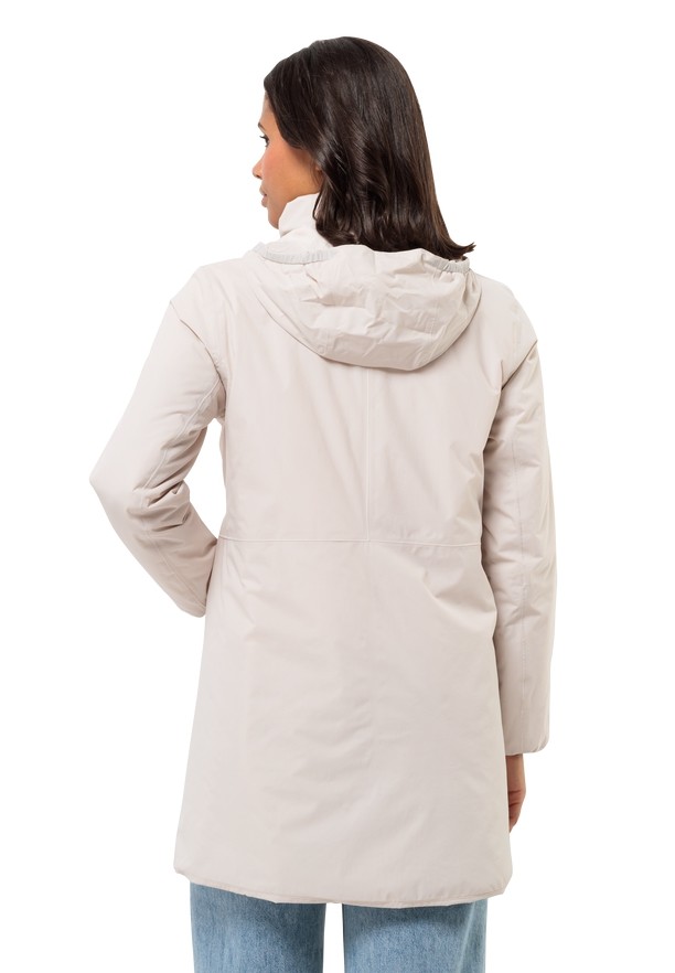 White Women Jack Wolfskin Textor Coats | 77825155