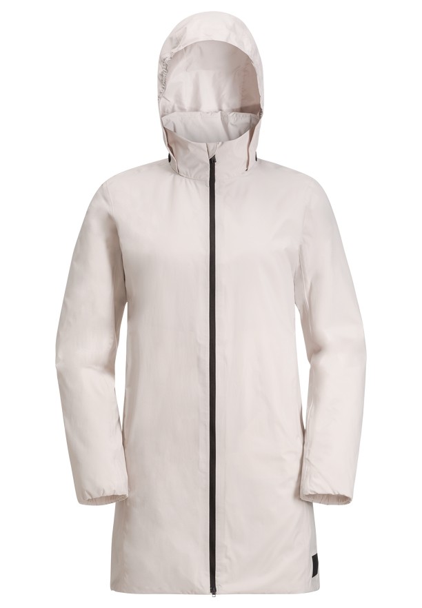 White Women Jack Wolfskin Textor Coats | 77825155