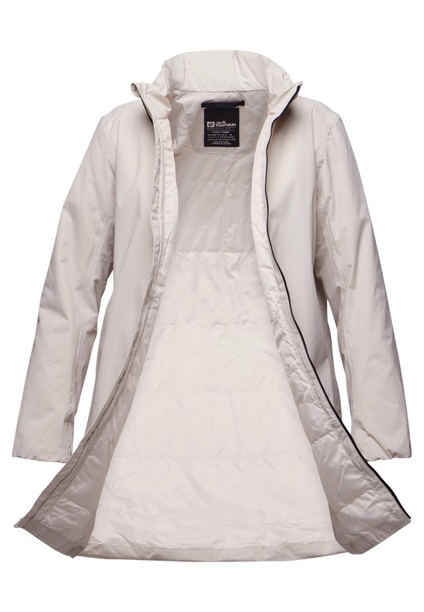 White Women Jack Wolfskin Textor Coats | 77825155