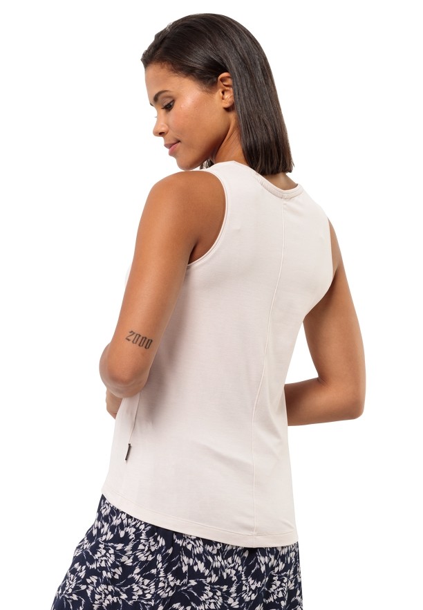 White Women Jack Wolfskin Travel Tank Top | 71302067