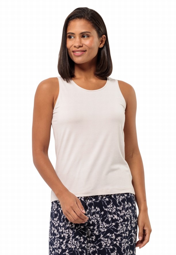 White Women Jack Wolfskin Travel Tank Top | 71302067