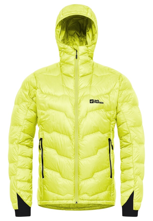 Yellow Men Jack Wolfskin Alpspitze Hoody Down Jackets | 39264329