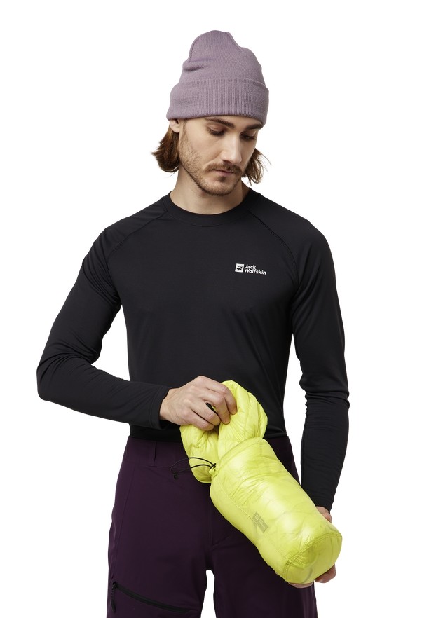 Yellow Men Jack Wolfskin Alpspitze Hoody Down Jackets | 39264329