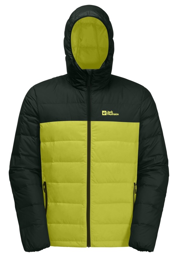 Yellow Men Jack Wolfskin Ather Hoody Down Jackets | 11739434